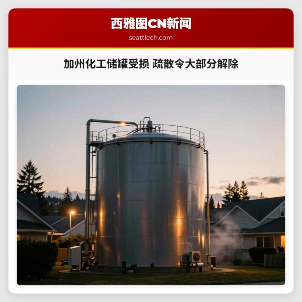加州化工储罐受损 疏散令大部分解除