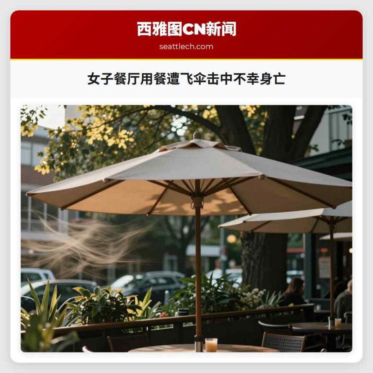 女子餐厅用餐遭飞伞击中不幸身亡