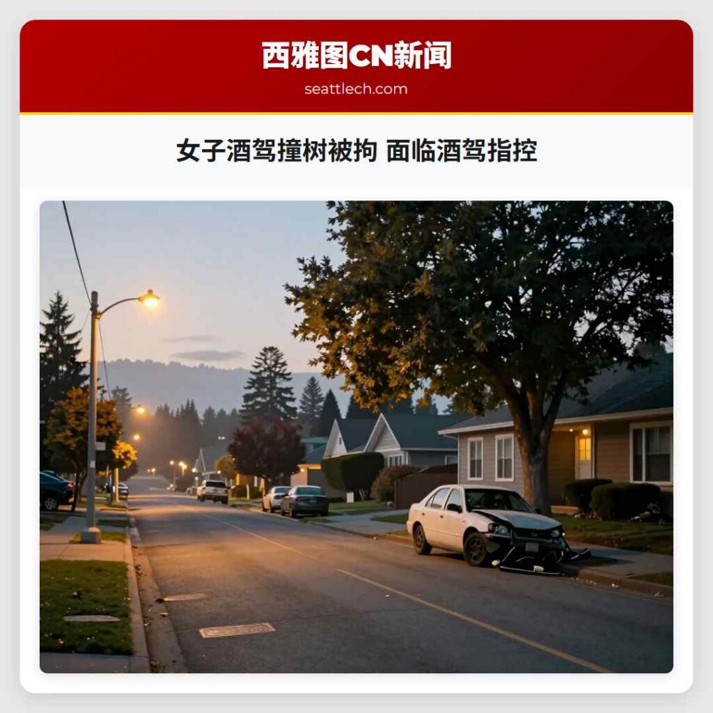 女子酒驾撞树被拘 面临酒驾指控