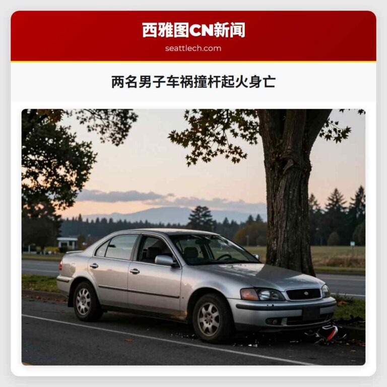 两名男子车祸撞杆起火身亡