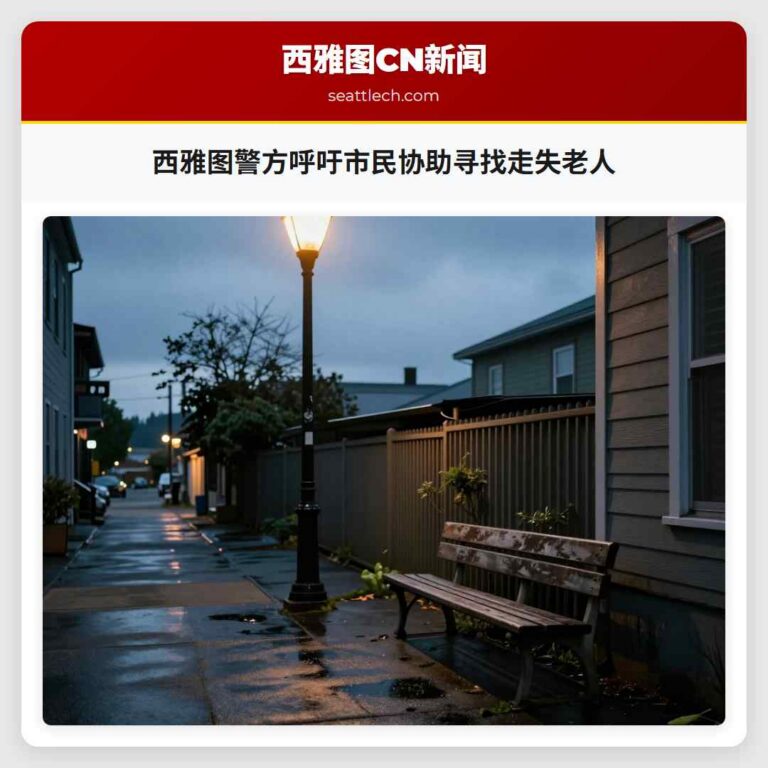 西雅图警方呼吁市民协助寻找走失老人