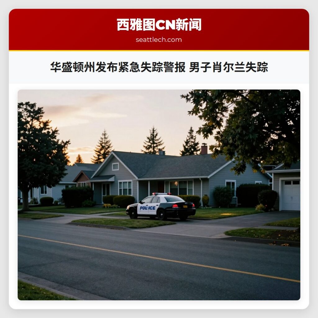 华盛顿州发布紧急失踪警报 男子肖尔兰失踪