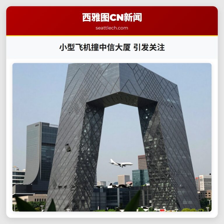 小型飞机撞中信大厦 引发关注
