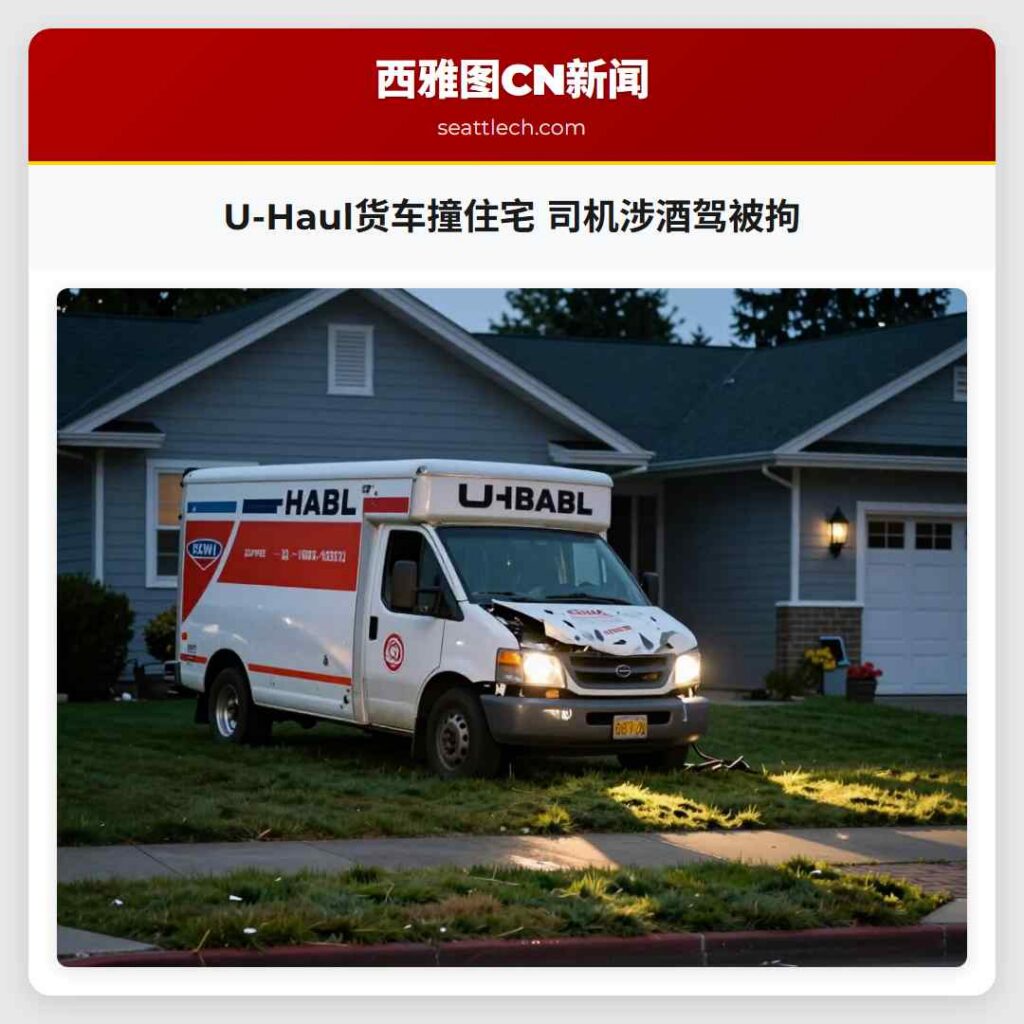 U-Haul货车撞住宅 司机涉酒驾被拘