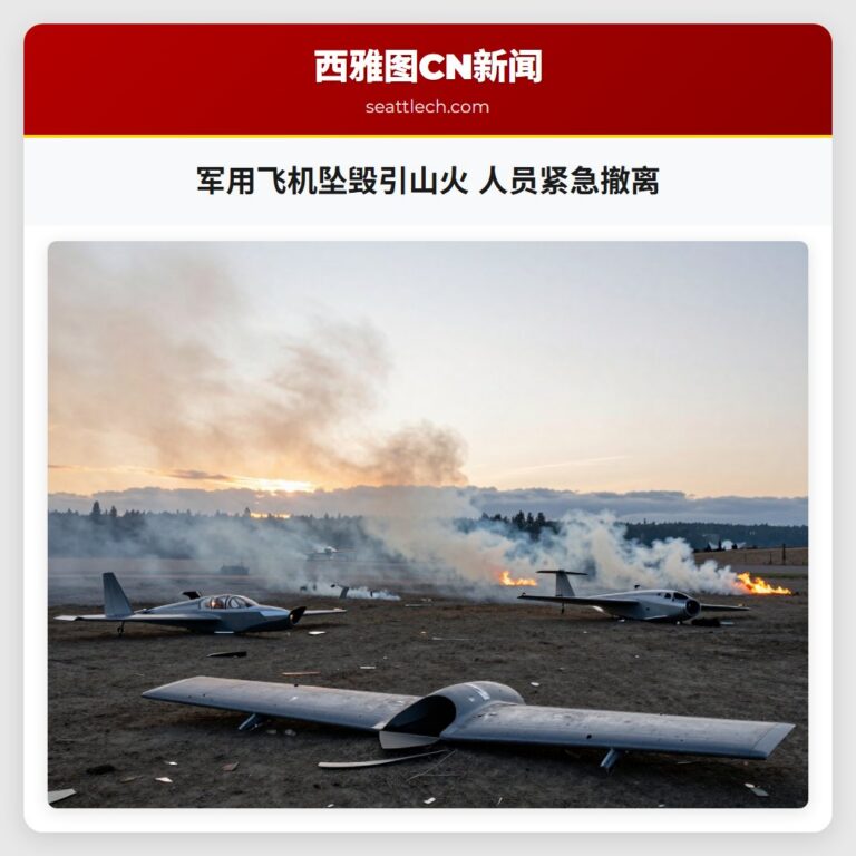 军用飞机坠毁引山火 人员紧急撤离