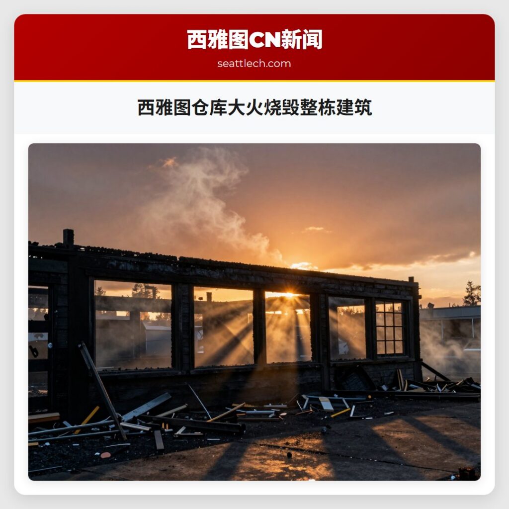 西雅图仓库大火烧毁整栋建筑