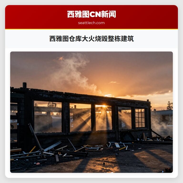 西雅图仓库大火烧毁整栋建筑