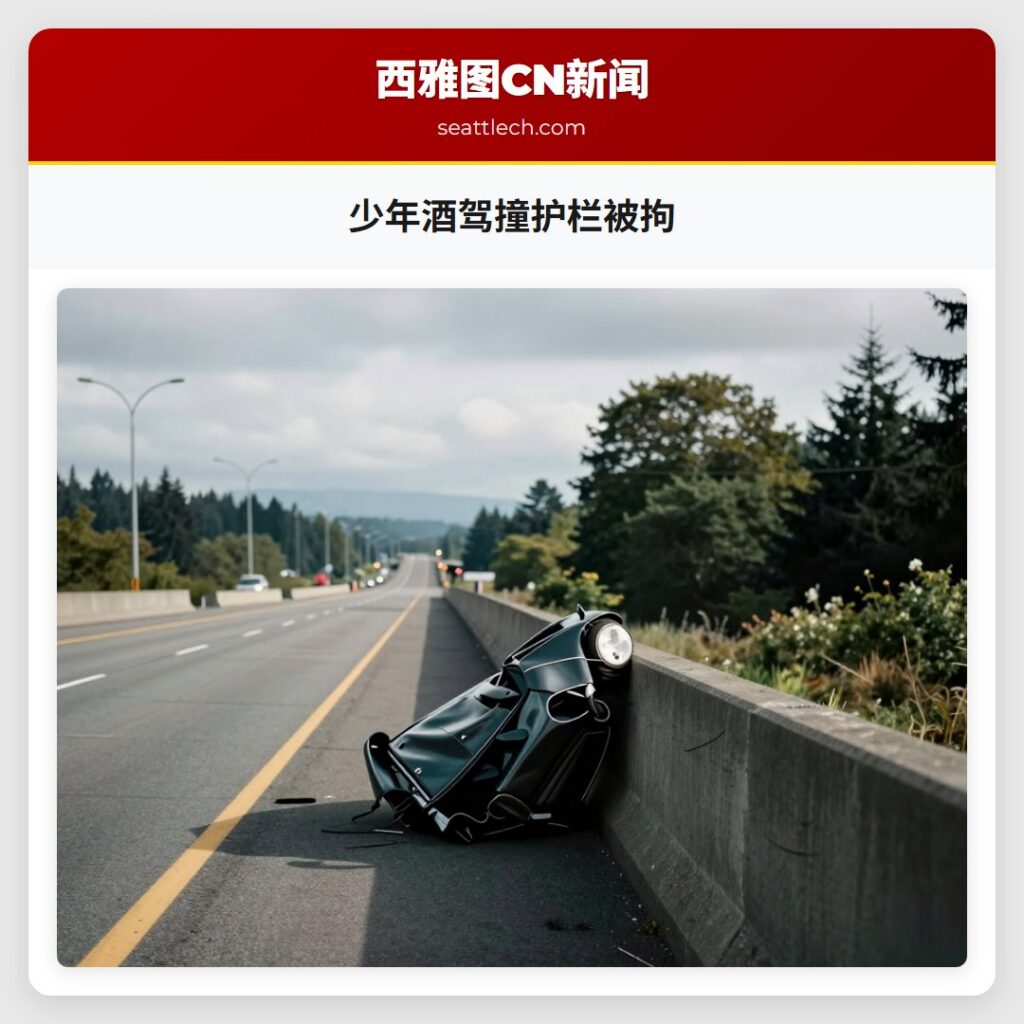 少年酒驾撞护栏被拘