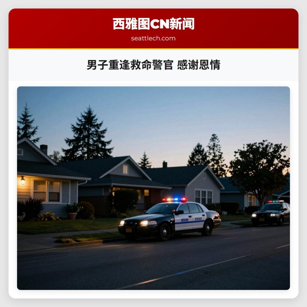 男子重逢救命警官 感谢恩情