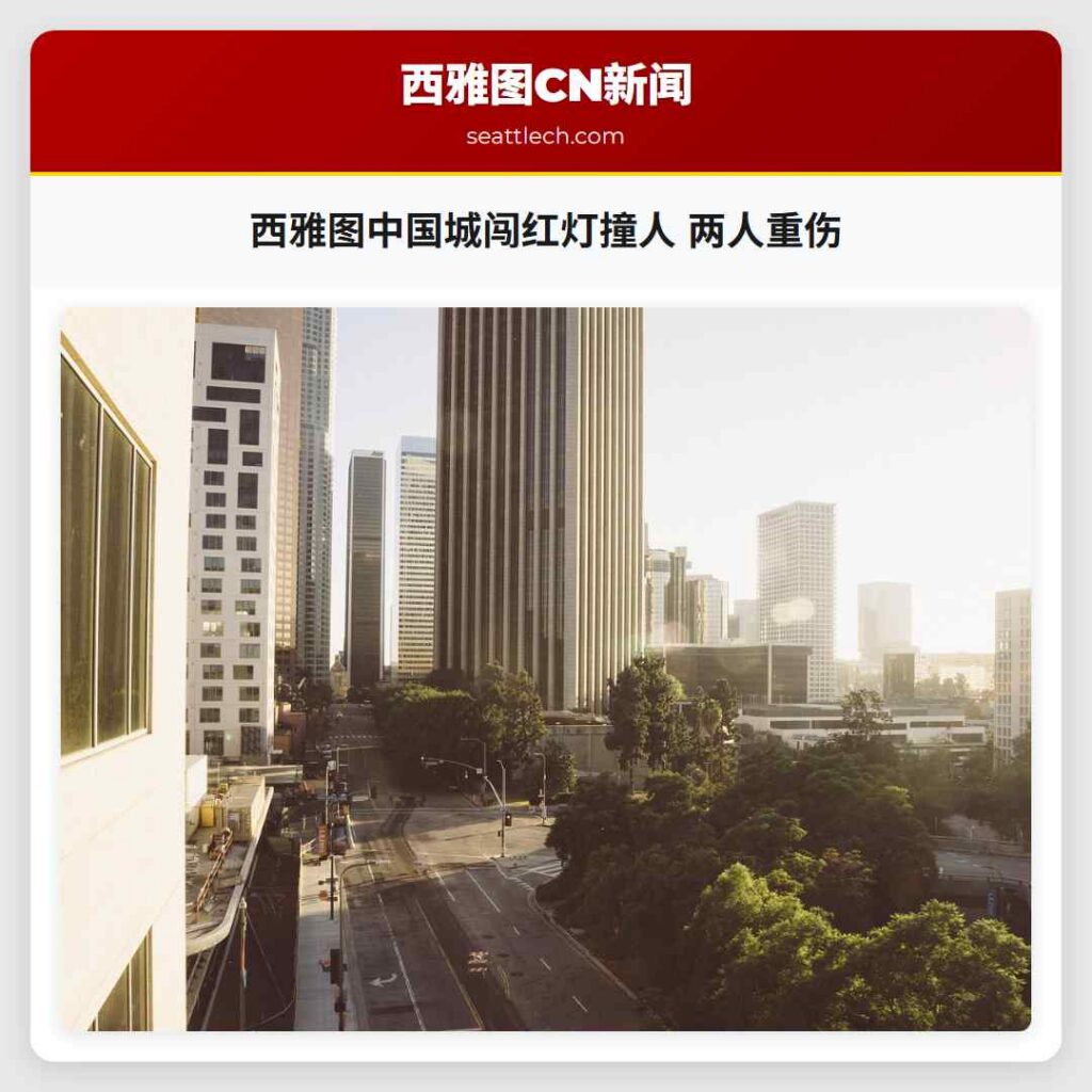 西雅图中国城闯红灯撞人 两人重伤