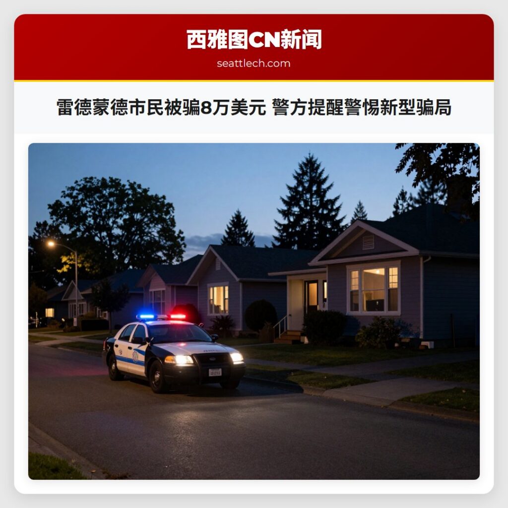 雷德蒙德市民被骗8万美元 警方提醒警惕新型骗局