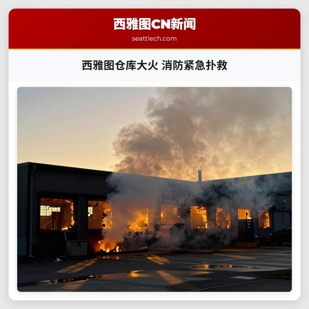 西雅图仓库大火 消防紧急扑救
