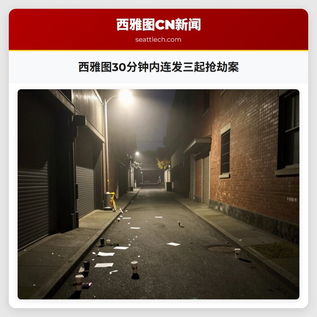 西雅图30分钟内连发三起抢劫案