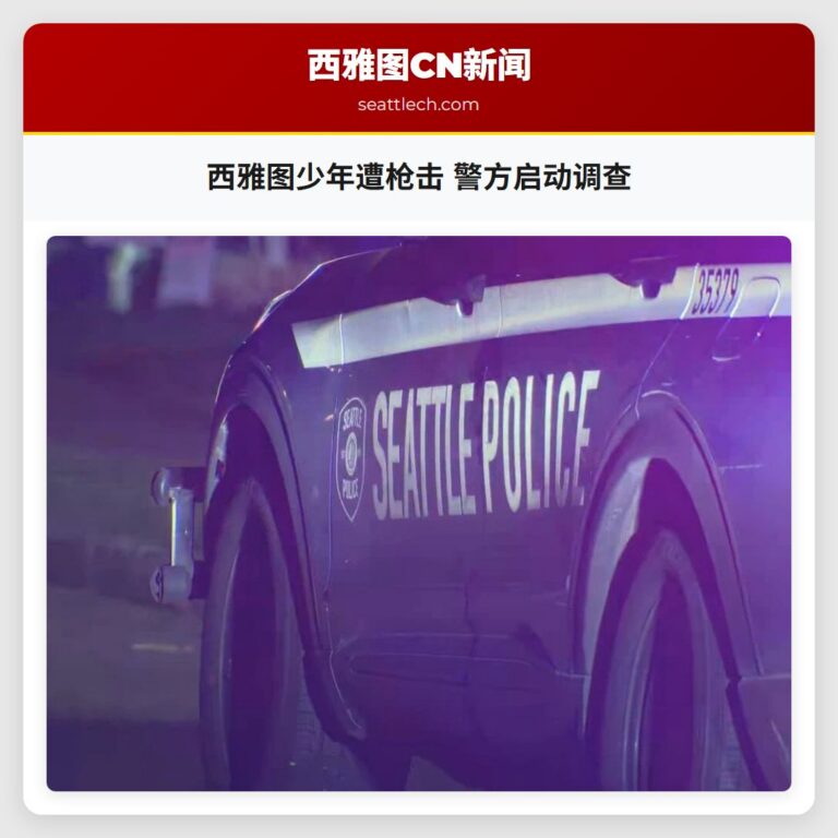 西雅图少年遭枪击 警方启动调查