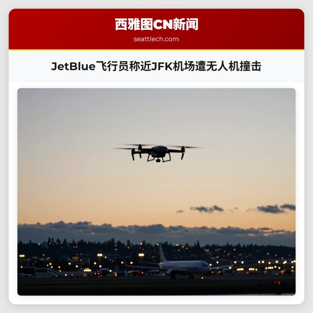 JetBlue飞行员称近JFK机场遭无人机撞击
