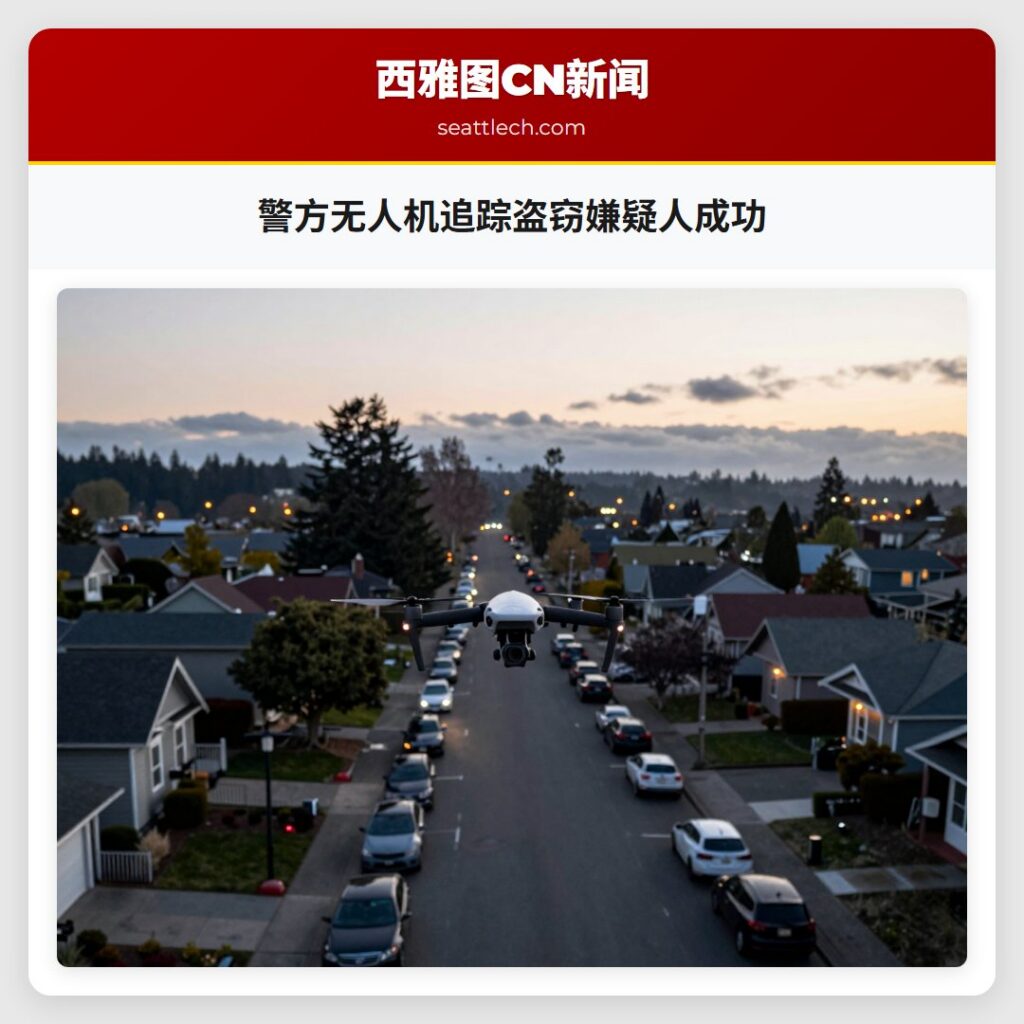 警方无人机追踪盗窃嫌疑人成功