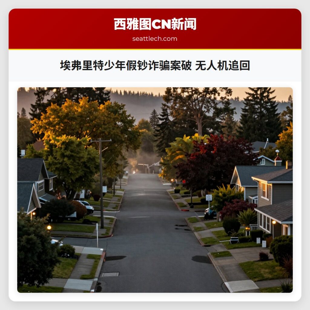 埃弗里特少年假钞诈骗案破 无人机追回