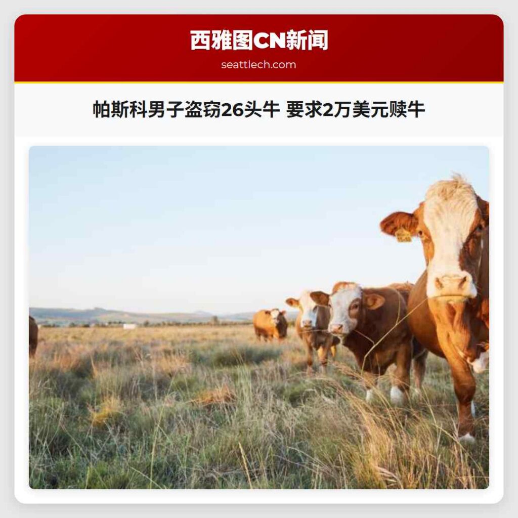 帕斯科男子盗窃26头牛 要求2万美元赎牛
