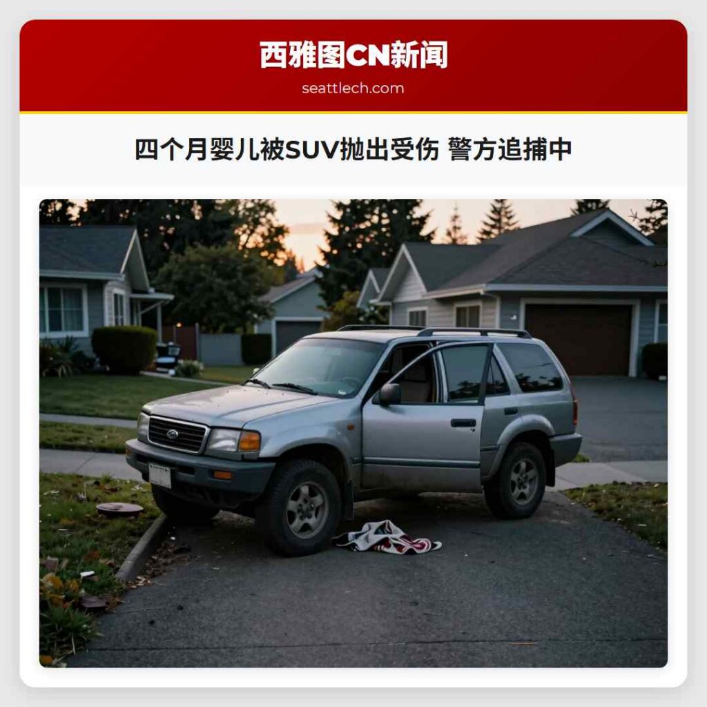 四个月婴儿被SUV抛出受伤 警方追捕中