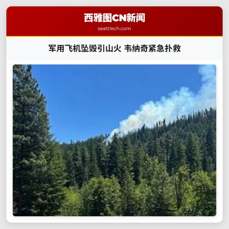 军用飞机坠毁引山火 韦纳奇紧急扑救