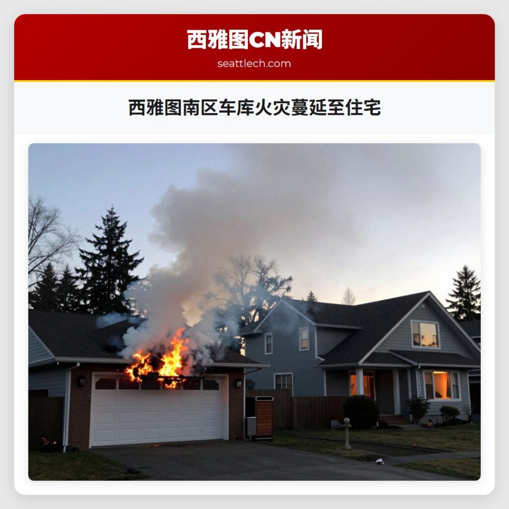 西雅图南区车库火灾蔓延至住宅