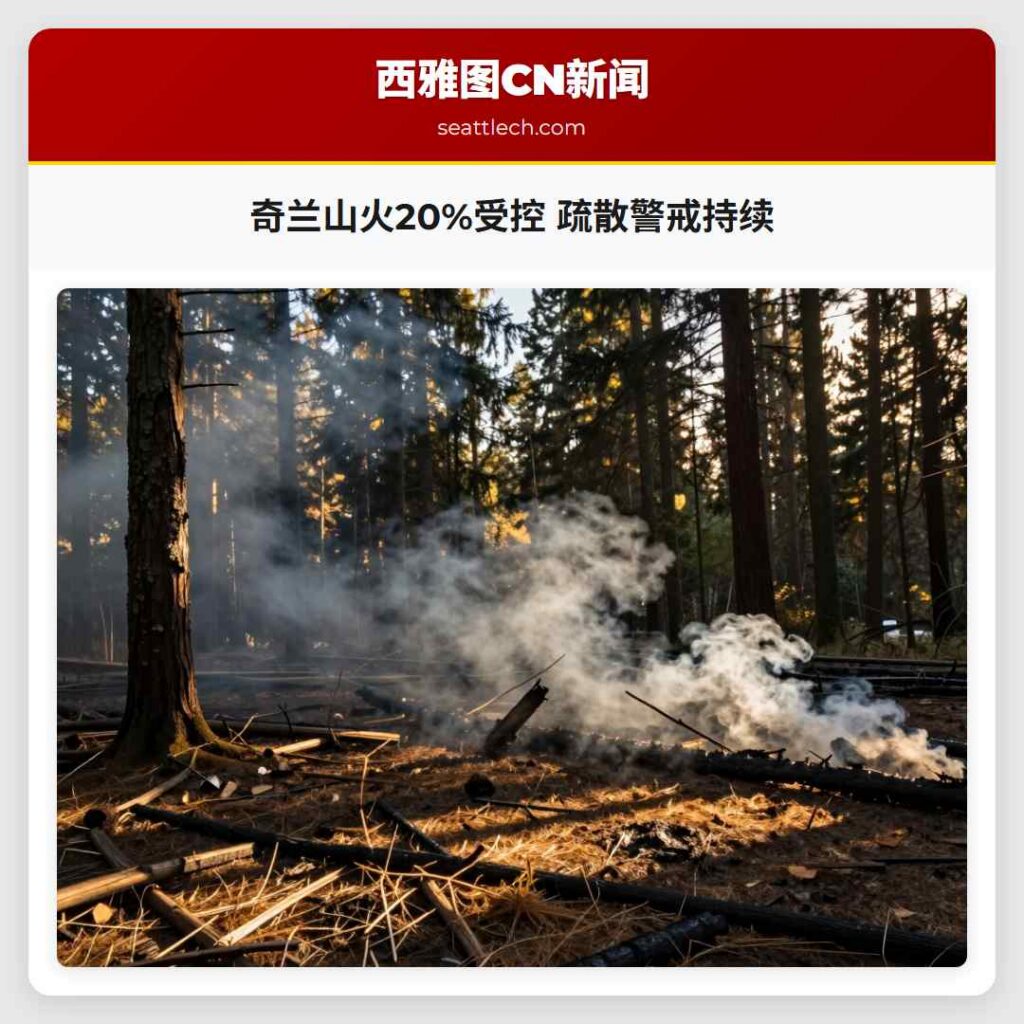 奇兰山火20%受控 疏散警戒持续