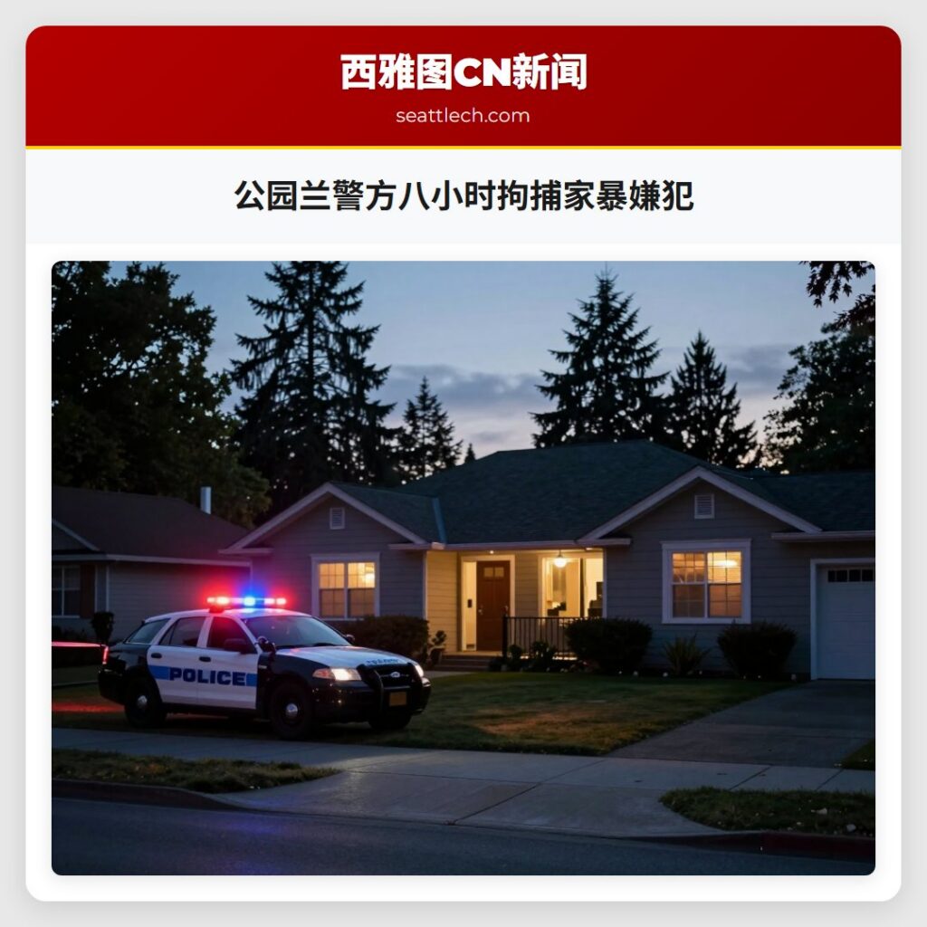 公园兰警方八小时拘捕家暴嫌犯