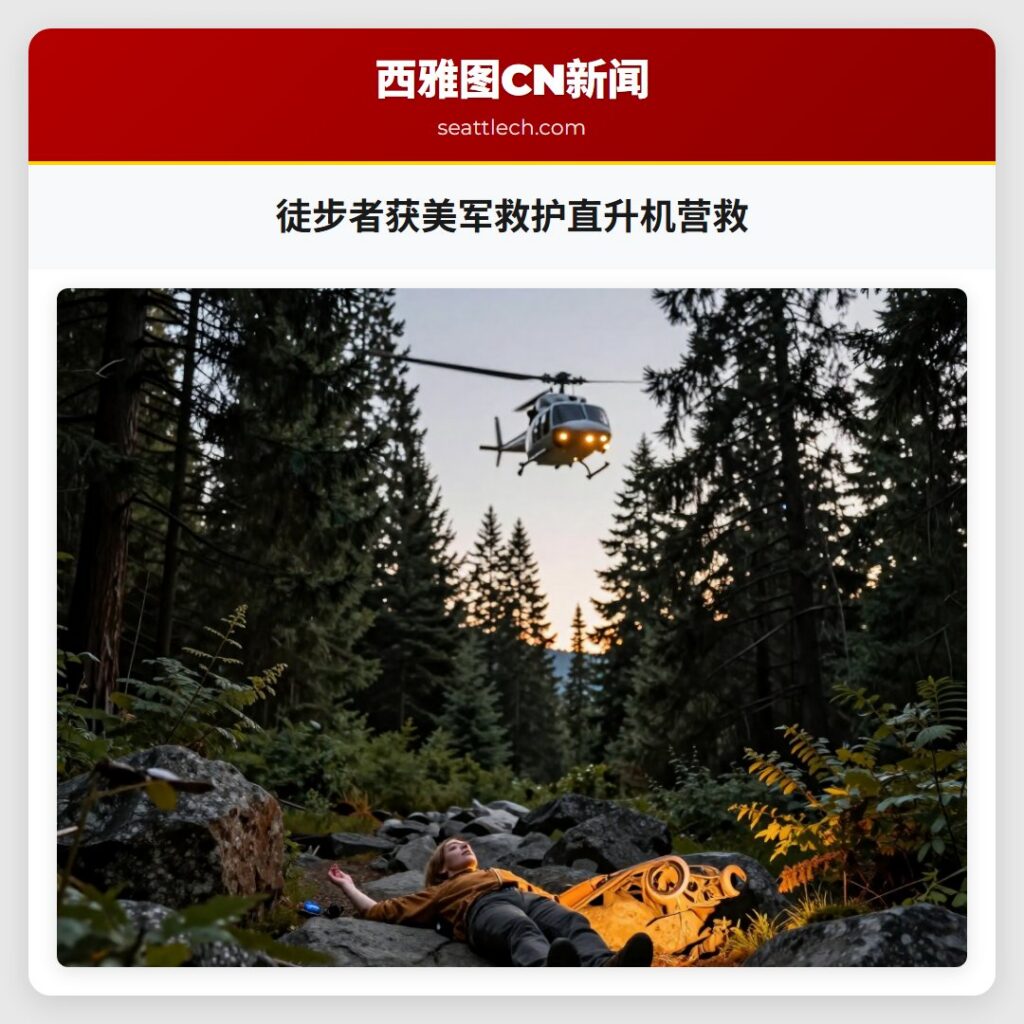 徒步者获美军救护直升机营救