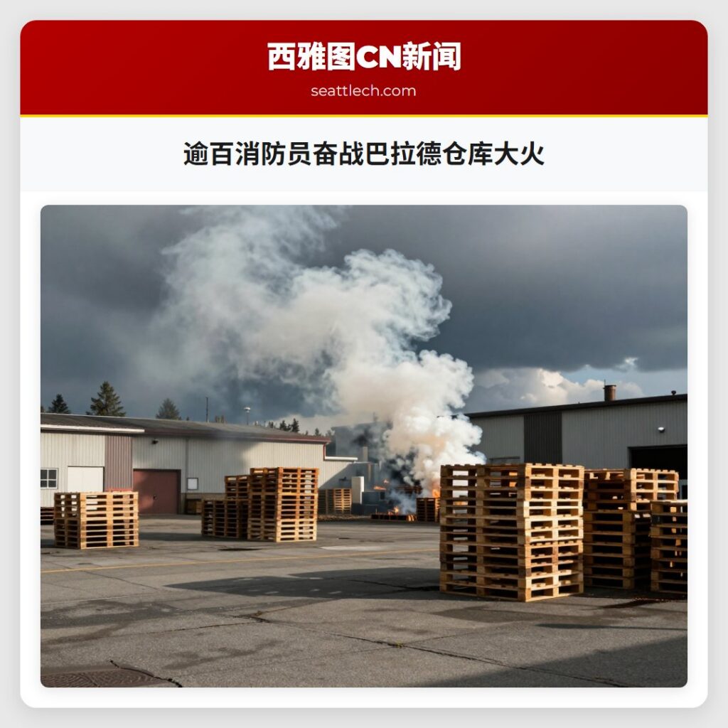 逾百消防员奋战巴拉德仓库大火