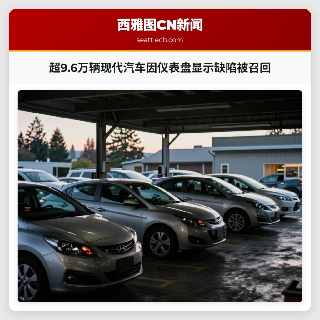 超9.6万辆现代汽车因仪表盘显示缺陷被召回
