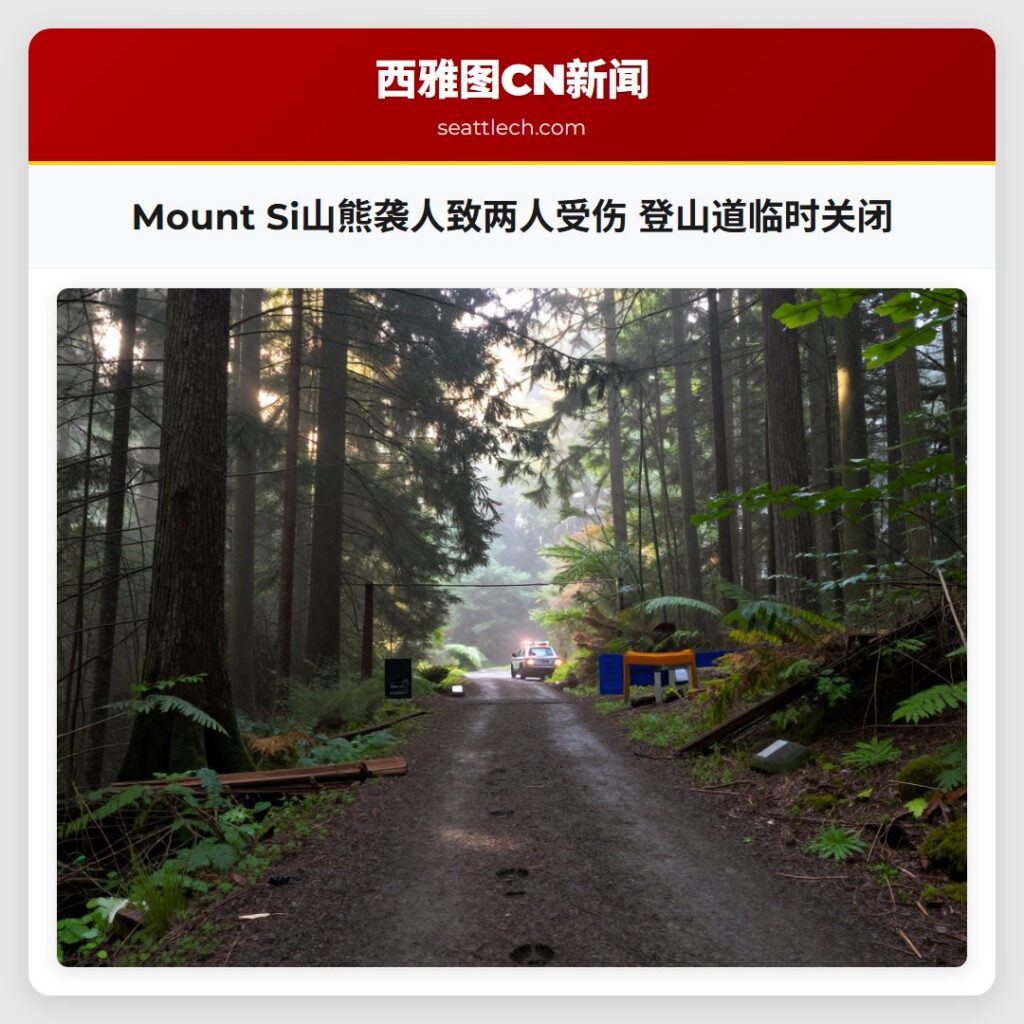 Mount Si山熊袭人致两人受伤 登山道临时关闭