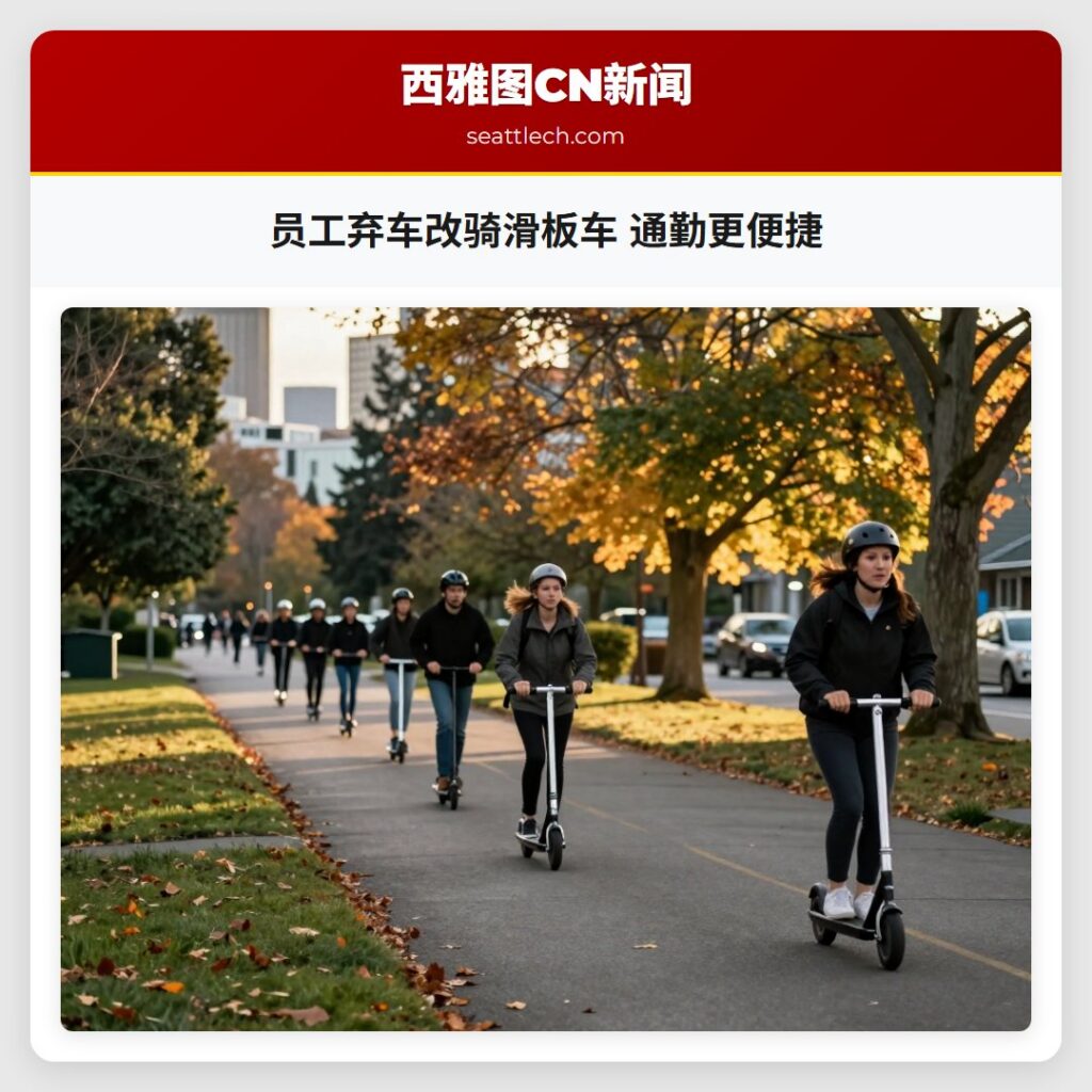 员工弃车改骑滑板车 通勤更便捷
