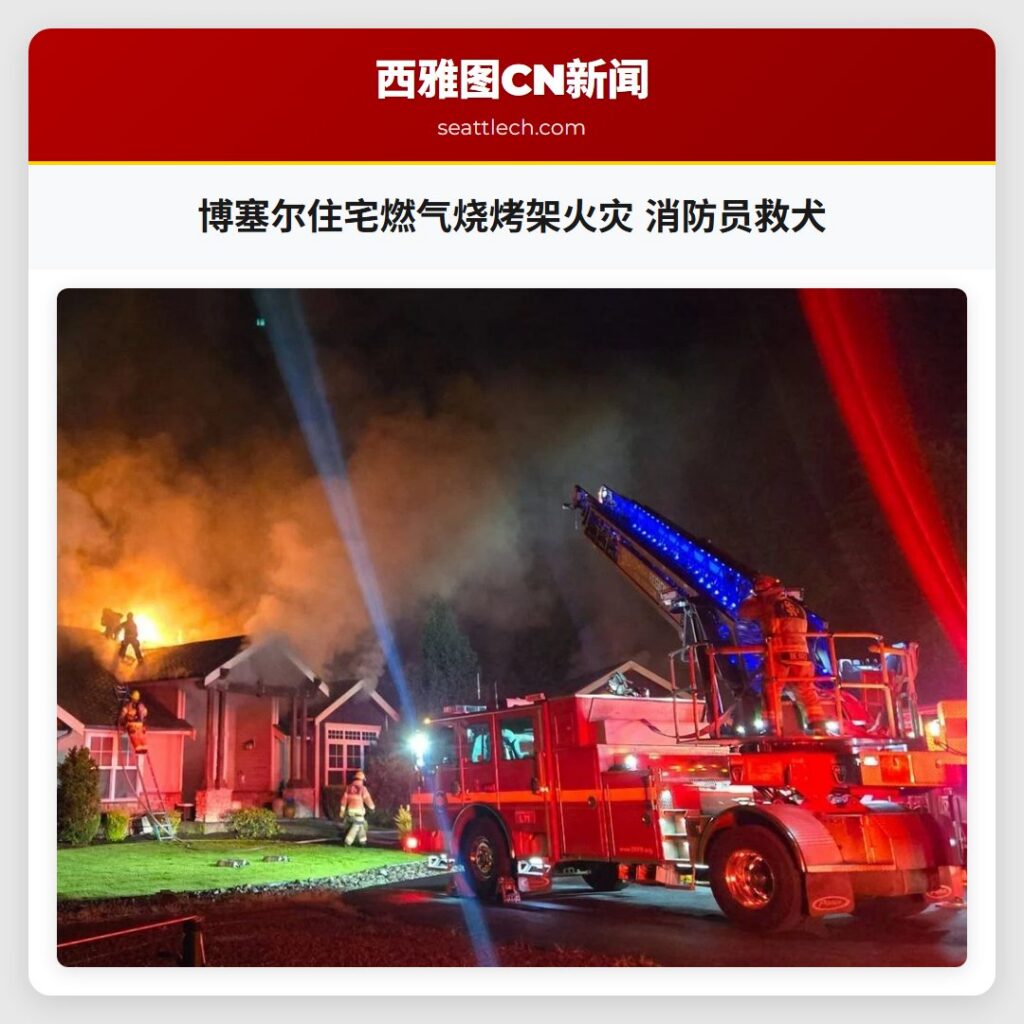 博塞尔住宅燃气烧烤架火灾 消防员救犬