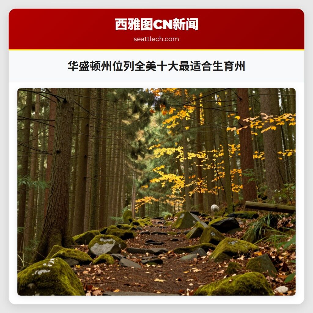 华盛顿州位列全美十大最适合生育州