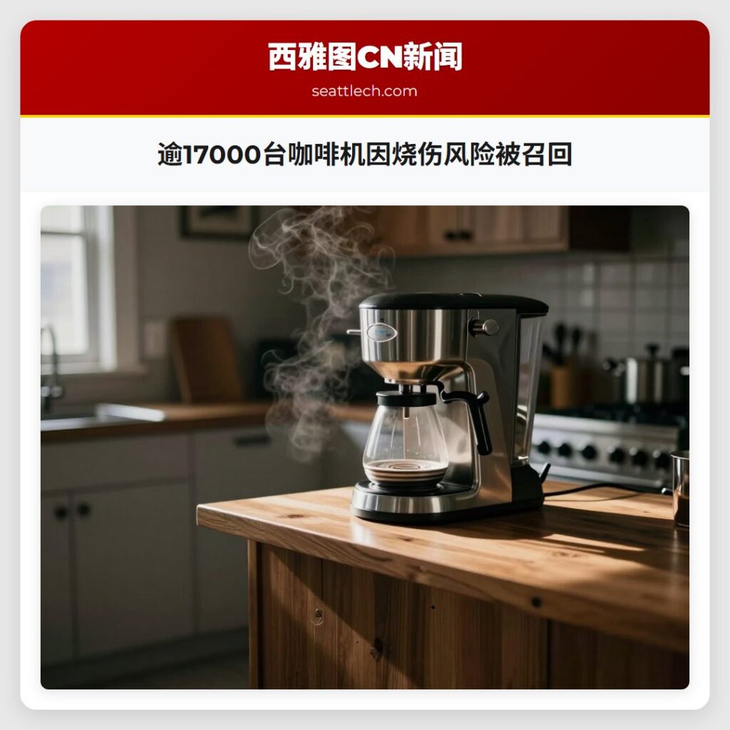 逾17000台咖啡机因烧伤风险被召回