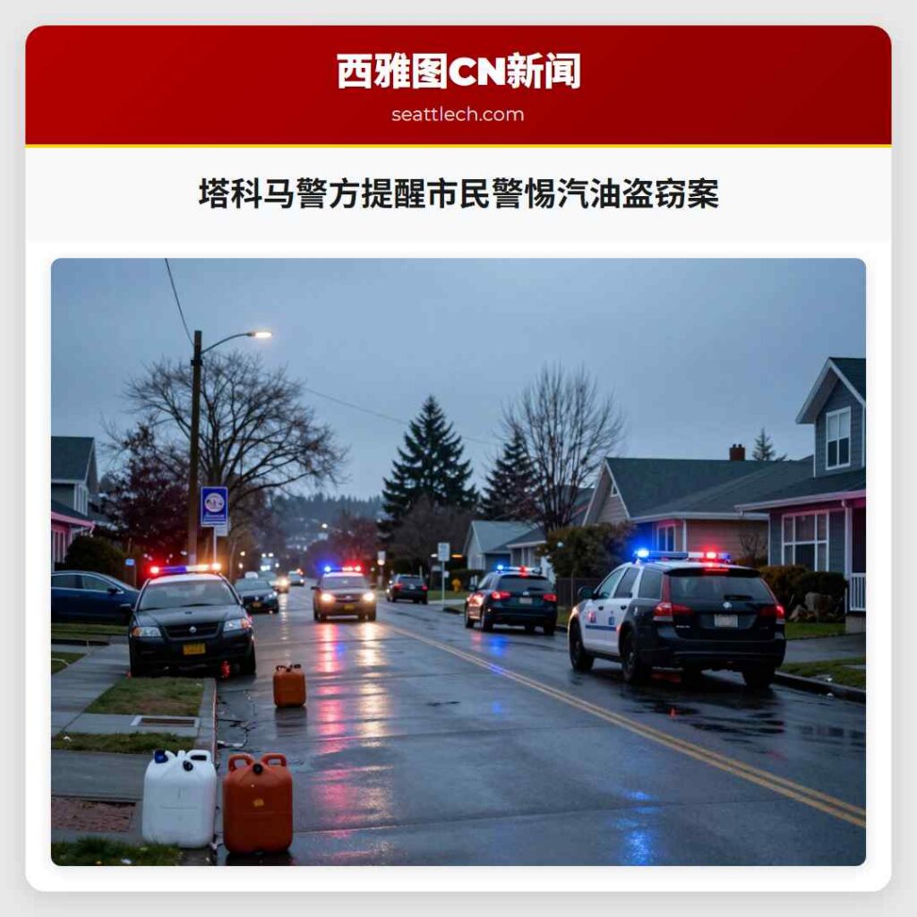 塔科马警方提醒市民警惕汽油盗窃案