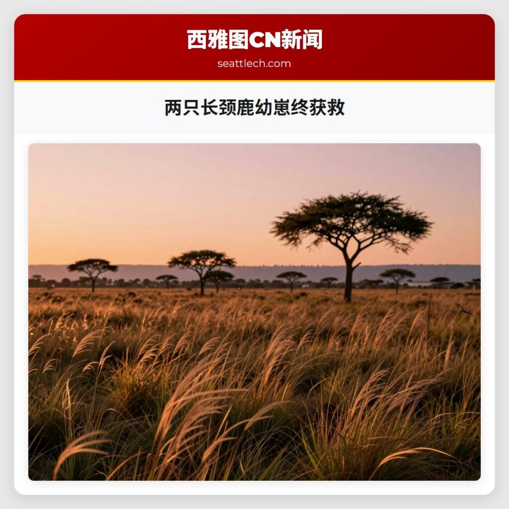 两只长颈鹿幼崽终获救