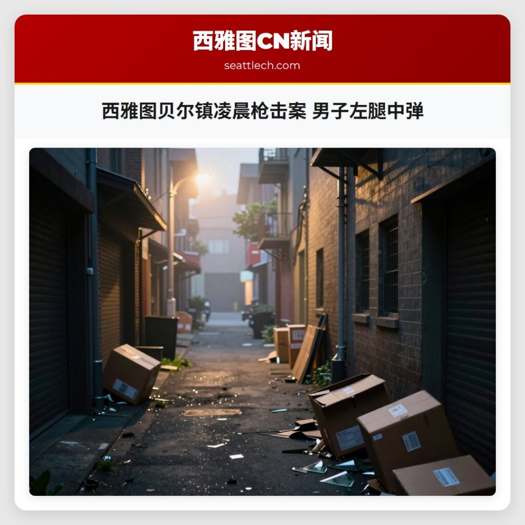西雅图贝尔镇凌晨枪击案 男子左腿中弹