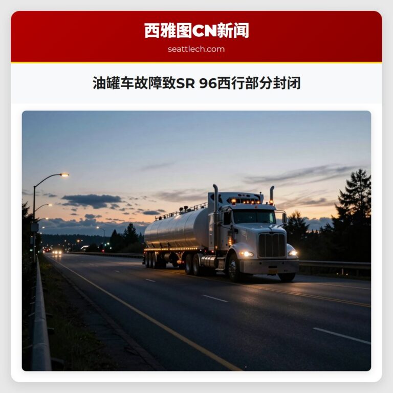 油罐车故障致SR 96西行部分封闭