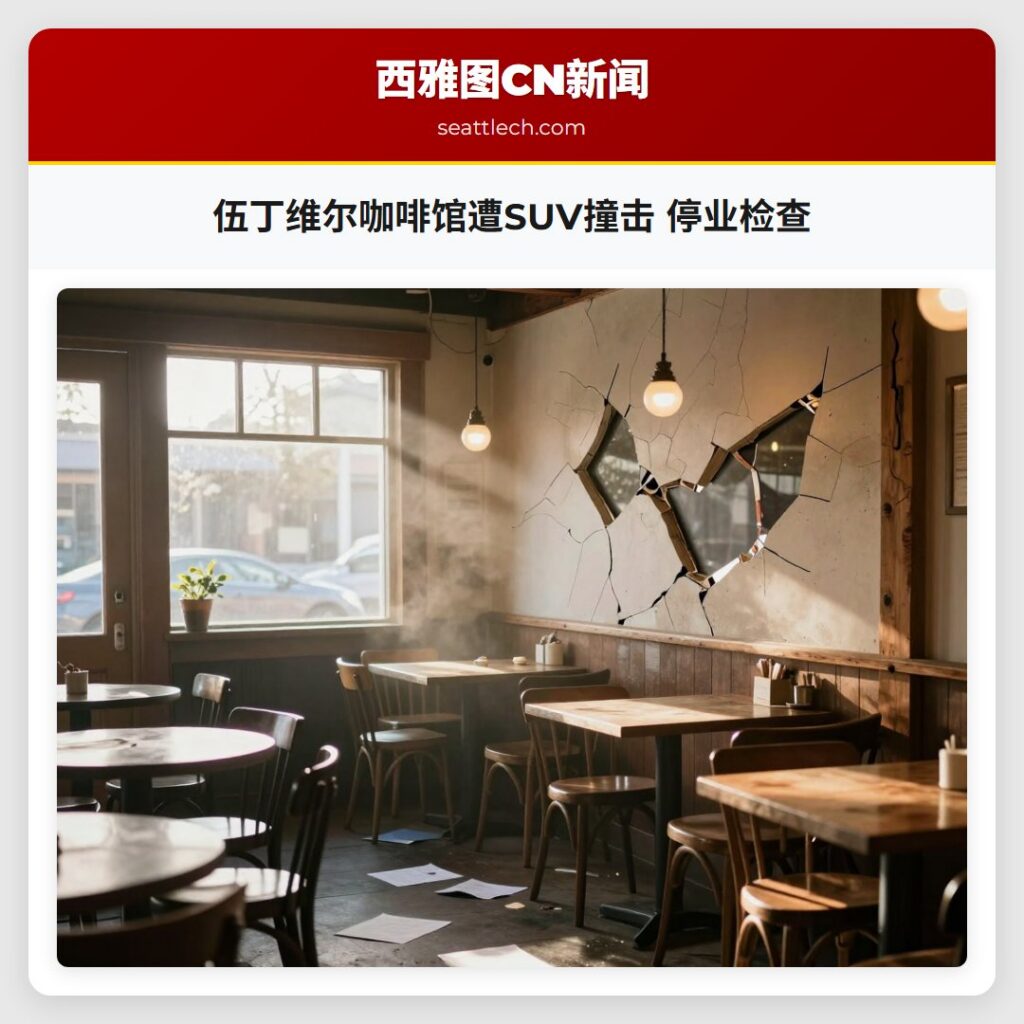伍丁维尔咖啡馆遭SUV撞击 停业检查
