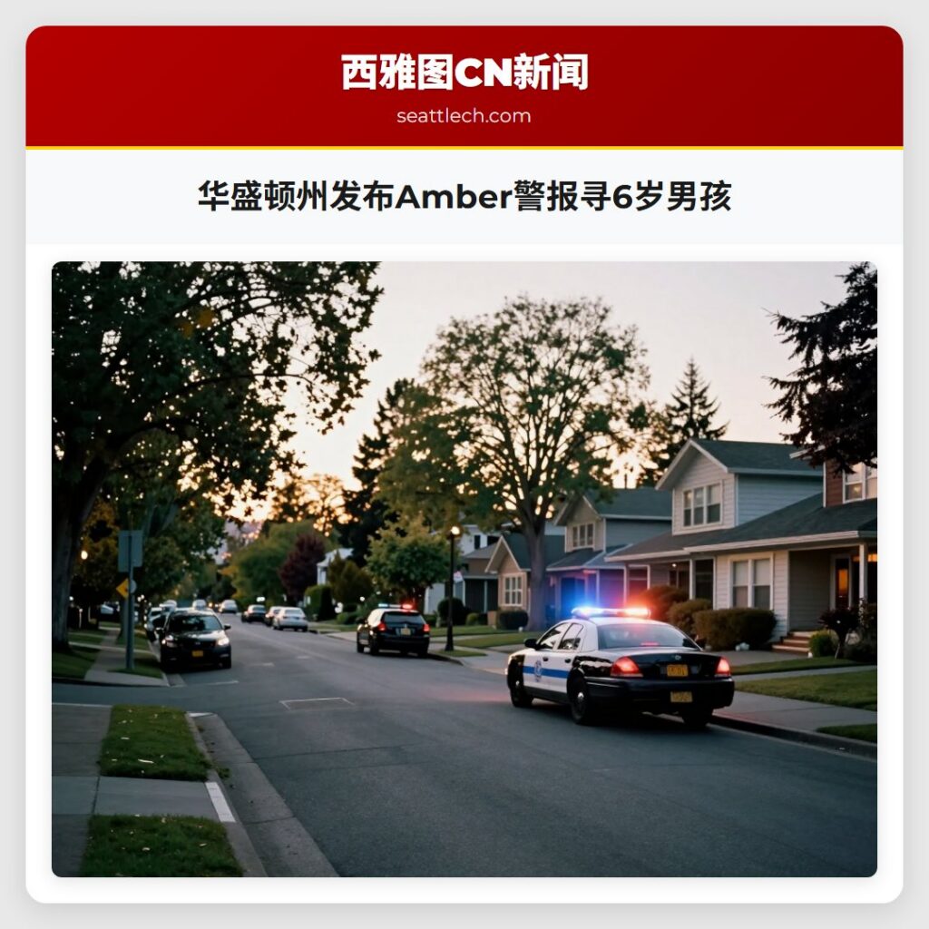 华盛顿州发布Amber警报寻6岁男孩