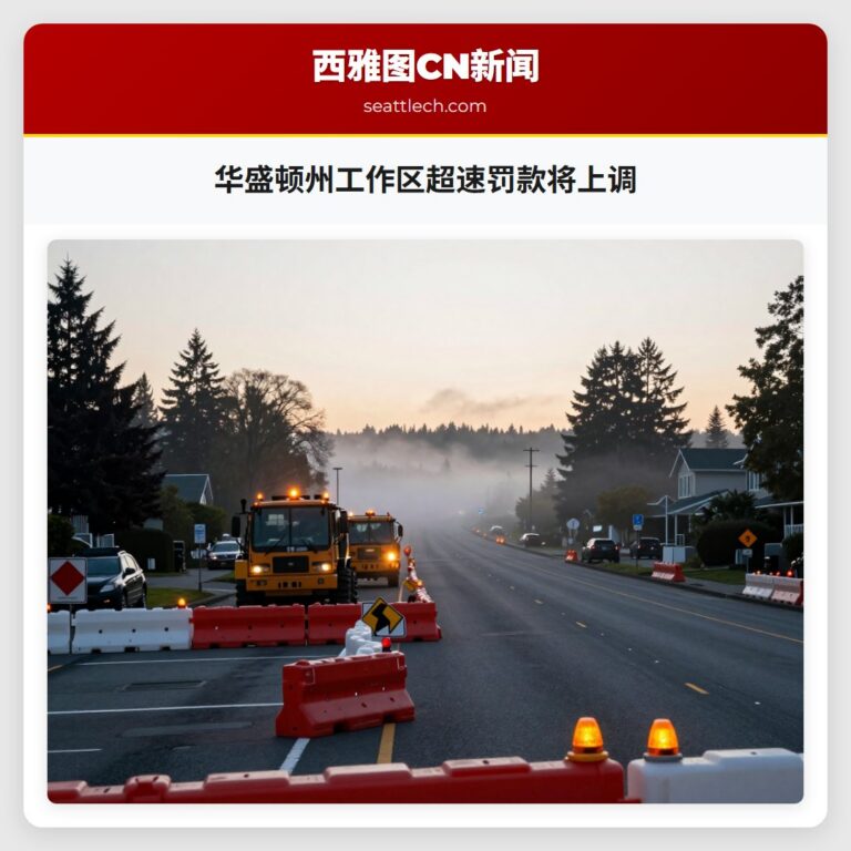 华盛顿州工作区超速罚款将上调