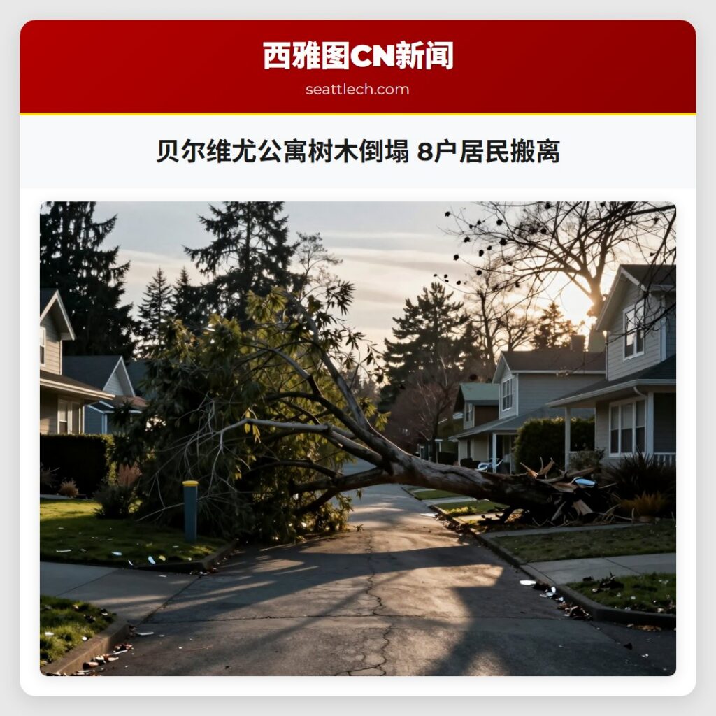 贝尔维尤公寓树木倒塌 8户居民搬离