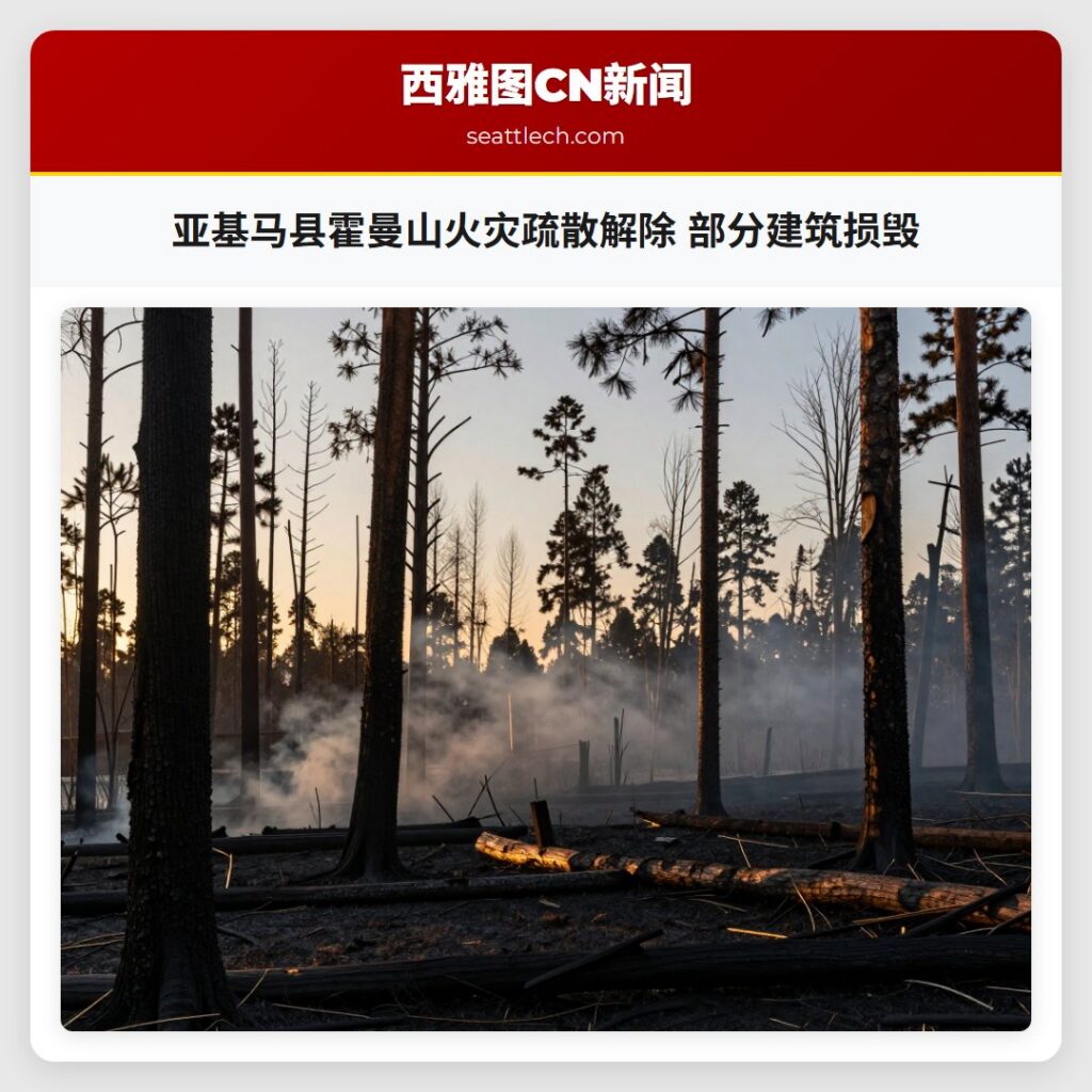 亚基马县霍曼山火灾疏散解除 部分建筑损毁