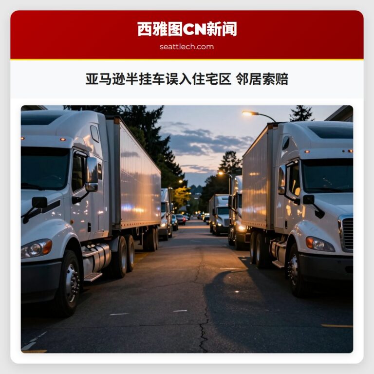 亚马逊半挂车误入住宅区 邻居索赔
