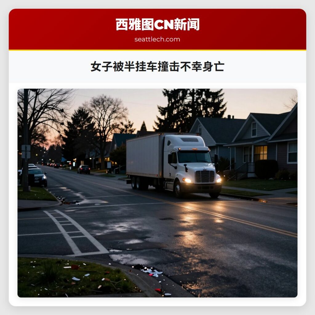 女子被半挂车撞击不幸身亡