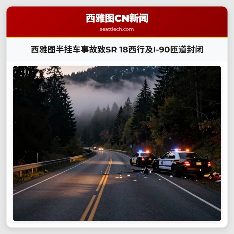 西雅图半挂车事故致SR 18西行及I-90匝道封闭