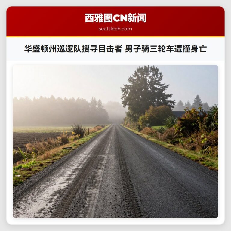 华盛顿州巡逻队搜寻目击者 男子骑三轮车遭撞身亡