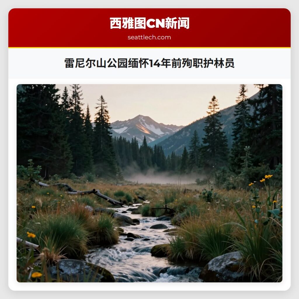 雷尼尔山公园缅怀14年前殉职护林员