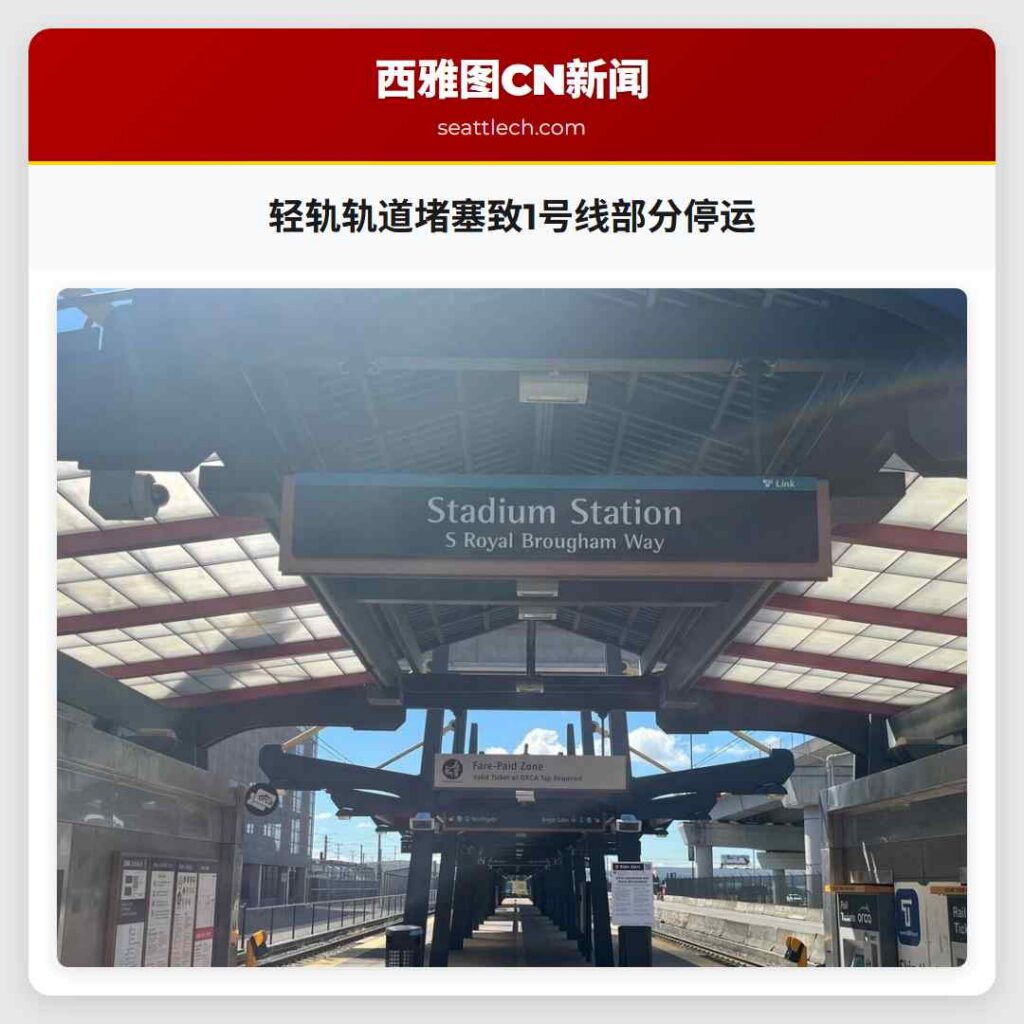 轻轨轨道堵塞致1号线部分停运